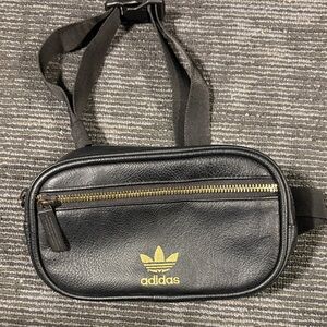 Adidas Men's Black Belt Bag with Gold Details